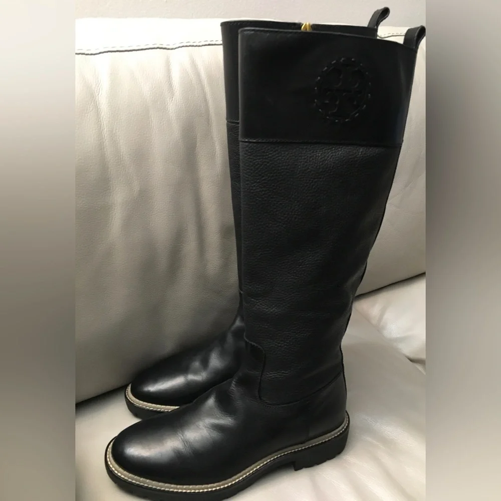 Tory Burch Miller Tall Lug-Sole Boots Sz7.5